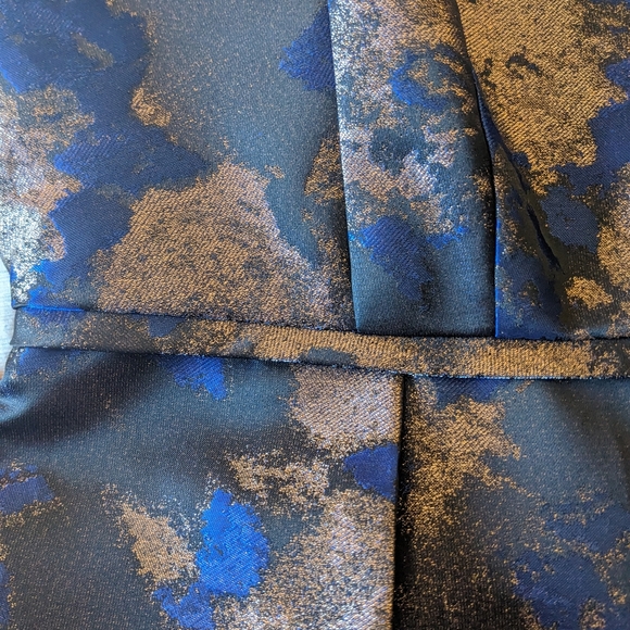 Blue and Bronze Metallic Mini/Shift Dress - Picture 5 of 5